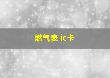 燃气表 ic卡